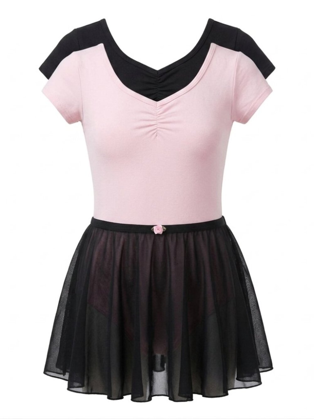 2 Danskin Dance Leotards pink and Black with Danskin Now skirt